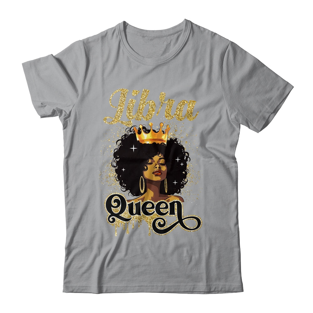 Libra Queen Birthday Afro Girls Black Zodiac Birthday Shirt & Tank Top | siriusteestore