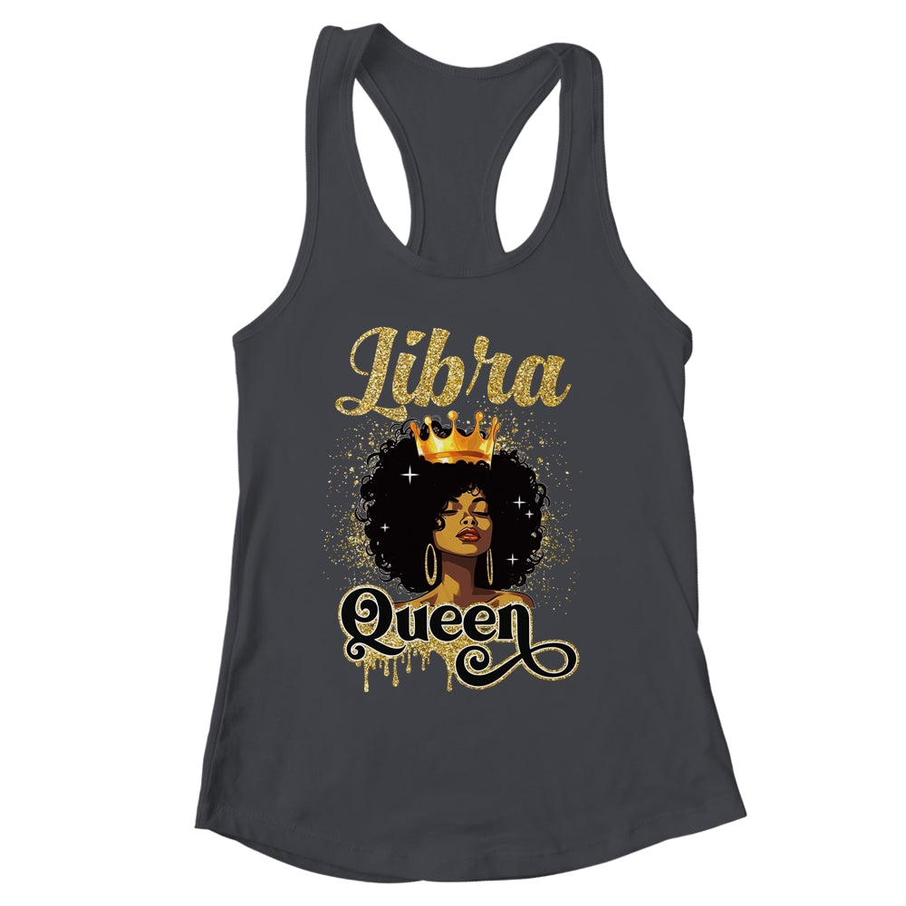 Libra Queen Birthday Afro Girls Black Zodiac Birthday Shirt & Tank Top | siriusteestore