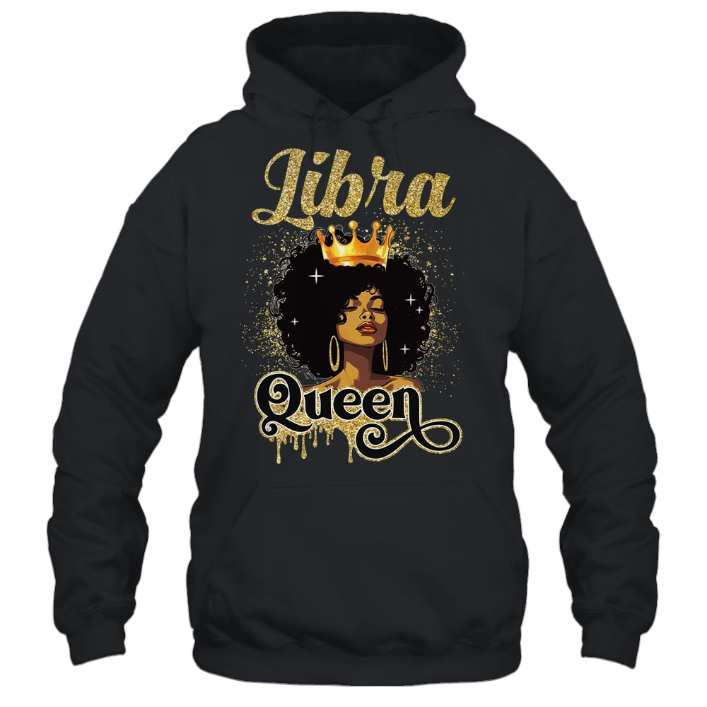 Libra Queen Birthday Afro Girls Black Zodiac Birthday Shirt & Tank Top | siriusteestore