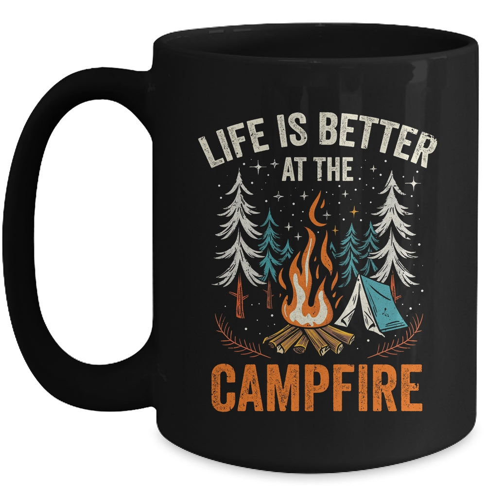 Life Is Better At The Campfire Funny Camping Camp Camper Mug | siriusteestore