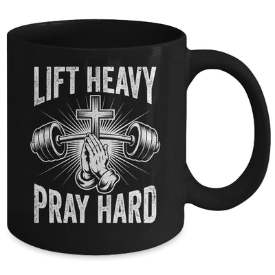 Lift Heavy Pray Hard Workout Christian Gym Men Women Mug | siriusteestore