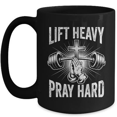 Lift Heavy Pray Hard Workout Christian Gym Men Women Mug | siriusteestore