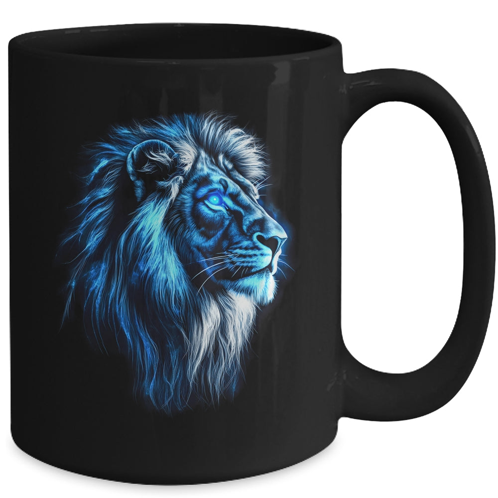 Lion Artwork Blue Eyes Zoo Animal Lion Men Women Mug | siriusteestore