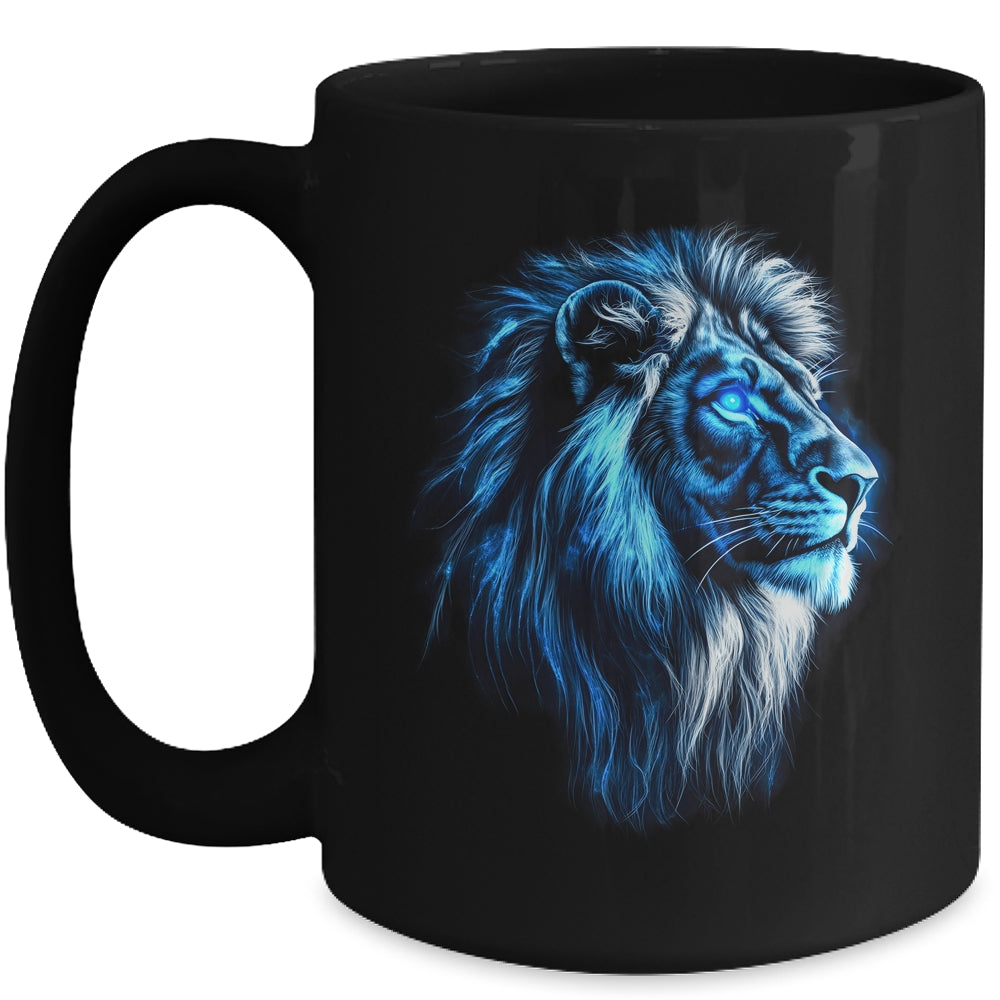 Lion Artwork Blue Eyes Zoo Animal Lion Men Women Mug | siriusteestore