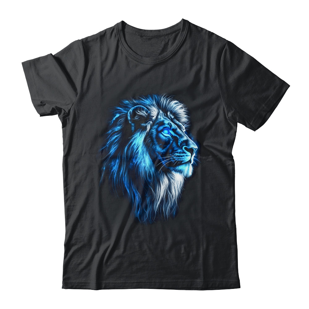 Lion Artwork Blue Eyes Zoo Animal Lion Men Women Shirt & Hoodie | siriusteestore