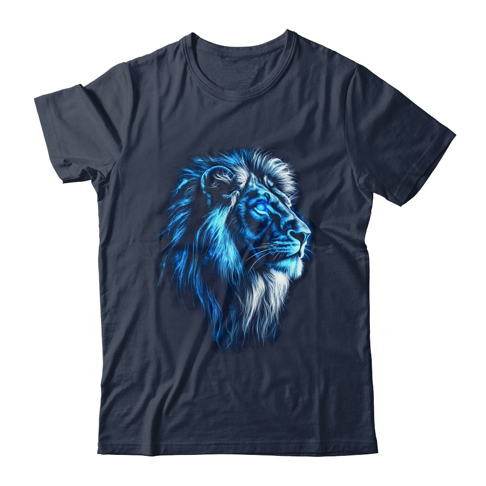 Lion Artwork Blue Eyes Zoo Animal Lion Men Women Shirt & Hoodie | siriusteestore
