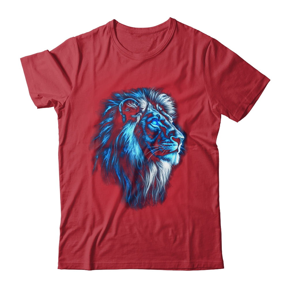 Lion Artwork Blue Eyes Zoo Animal Lion Men Women Shirt & Hoodie | siriusteestore