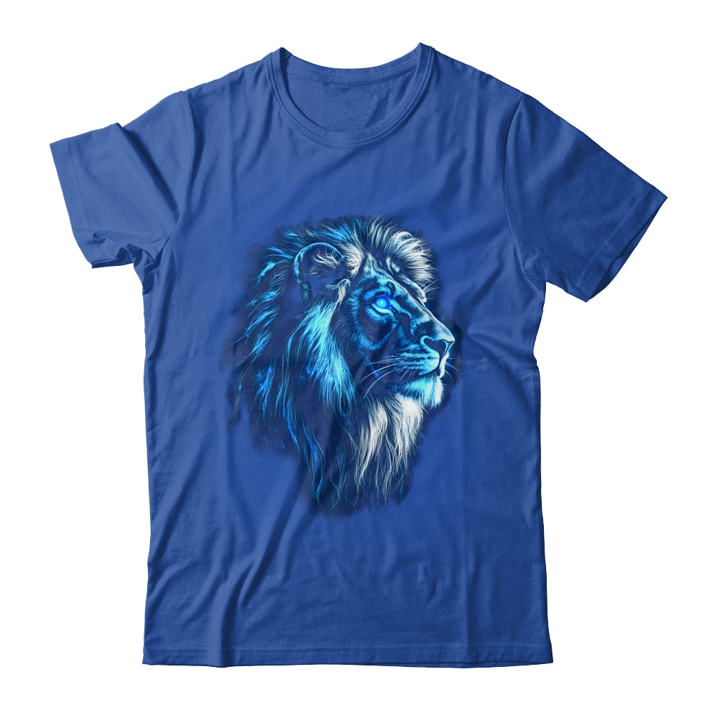 Lion Artwork Blue Eyes Zoo Animal Lion Men Women Shirt & Hoodie | siriusteestore