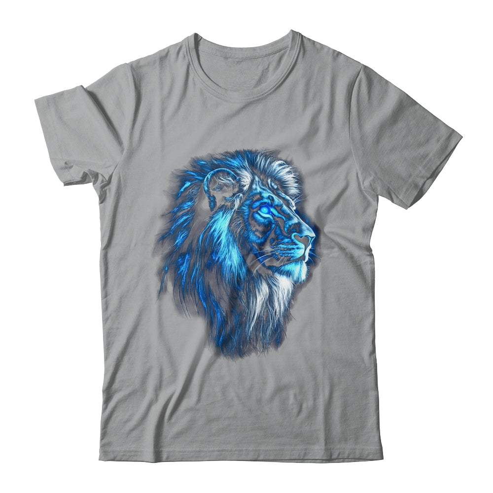 Lion Artwork Blue Eyes Zoo Animal Lion Men Women Shirt & Hoodie | siriusteestore