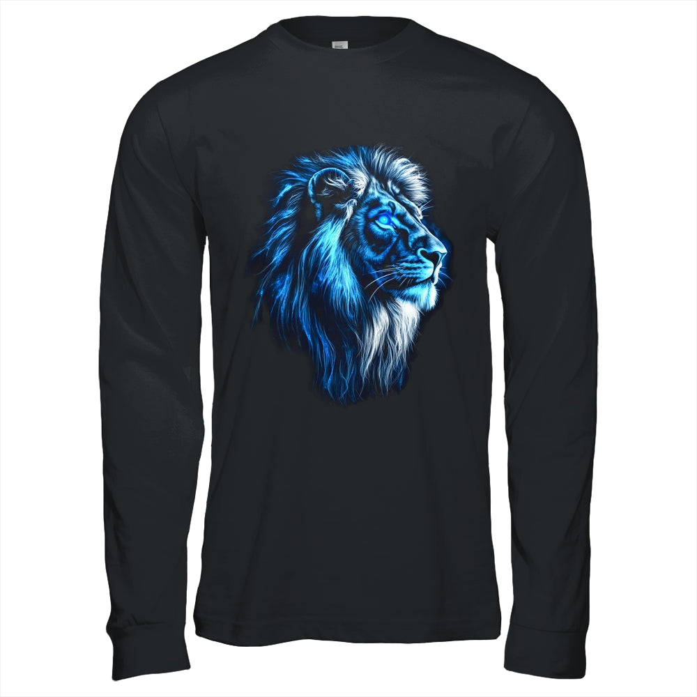 Lion Artwork Blue Eyes Zoo Animal Lion Men Women Shirt & Hoodie | siriusteestore