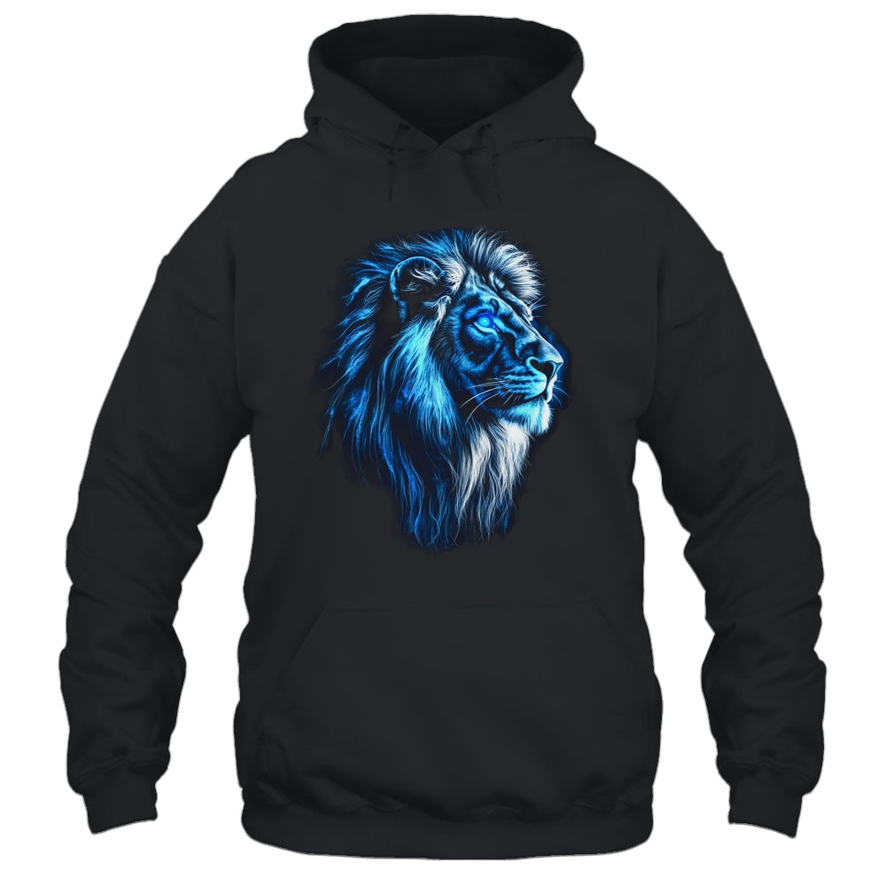Lion Artwork Blue Eyes Zoo Animal Lion Men Women Shirt & Hoodie | siriusteestore