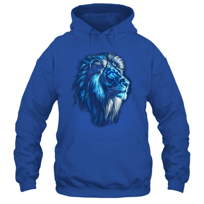 Lion Artwork Blue Eyes Zoo Animal Lion Men Women Shirt & Hoodie | siriusteestore