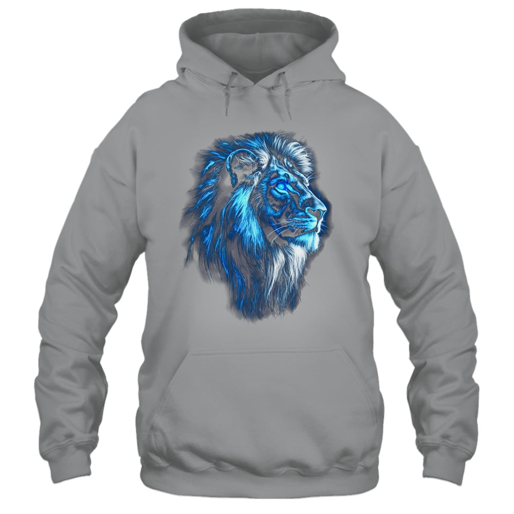 Lion Artwork Blue Eyes Zoo Animal Lion Men Women Shirt & Hoodie | siriusteestore