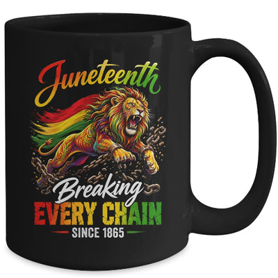 Lion Breaking Every Chain Since 1865 Juneteenth Freedom Men Mug | siriusteestore