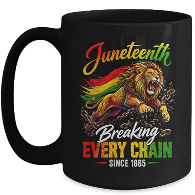 Lion Breaking Every Chain Since 1865 Juneteenth Freedom Men Mug | siriusteestore