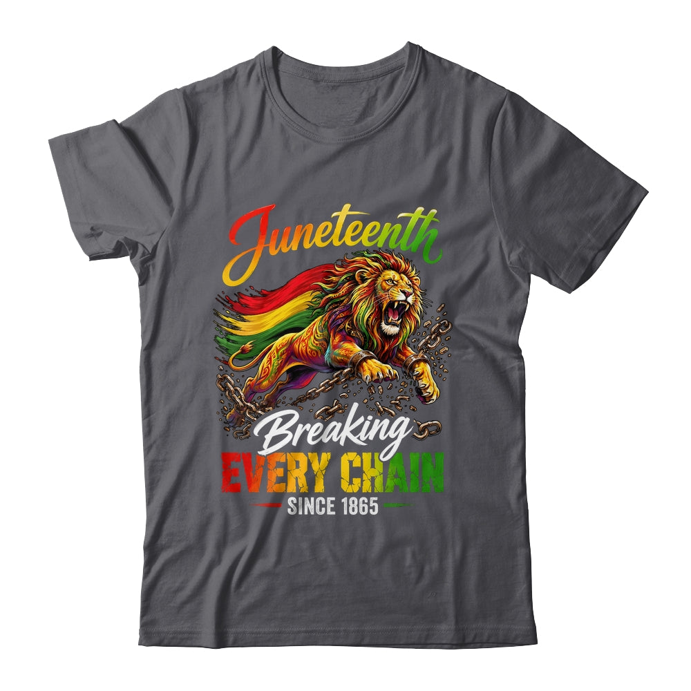 Lion Breaking Every Chain Since 1865 Juneteenth Freedom Men Shirt & Hoodie | siriusteestore