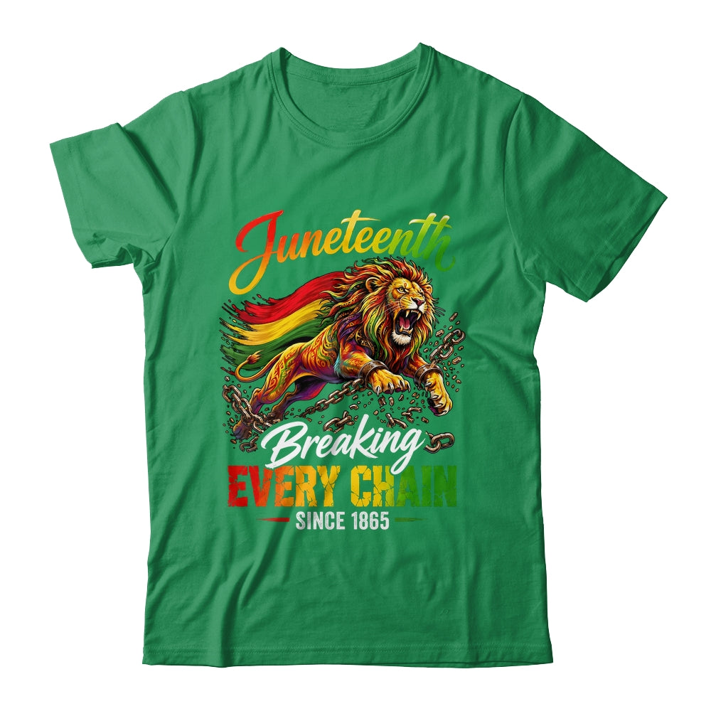 Lion Breaking Every Chain Since 1865 Juneteenth Freedom Men Shirt & Hoodie | siriusteestore