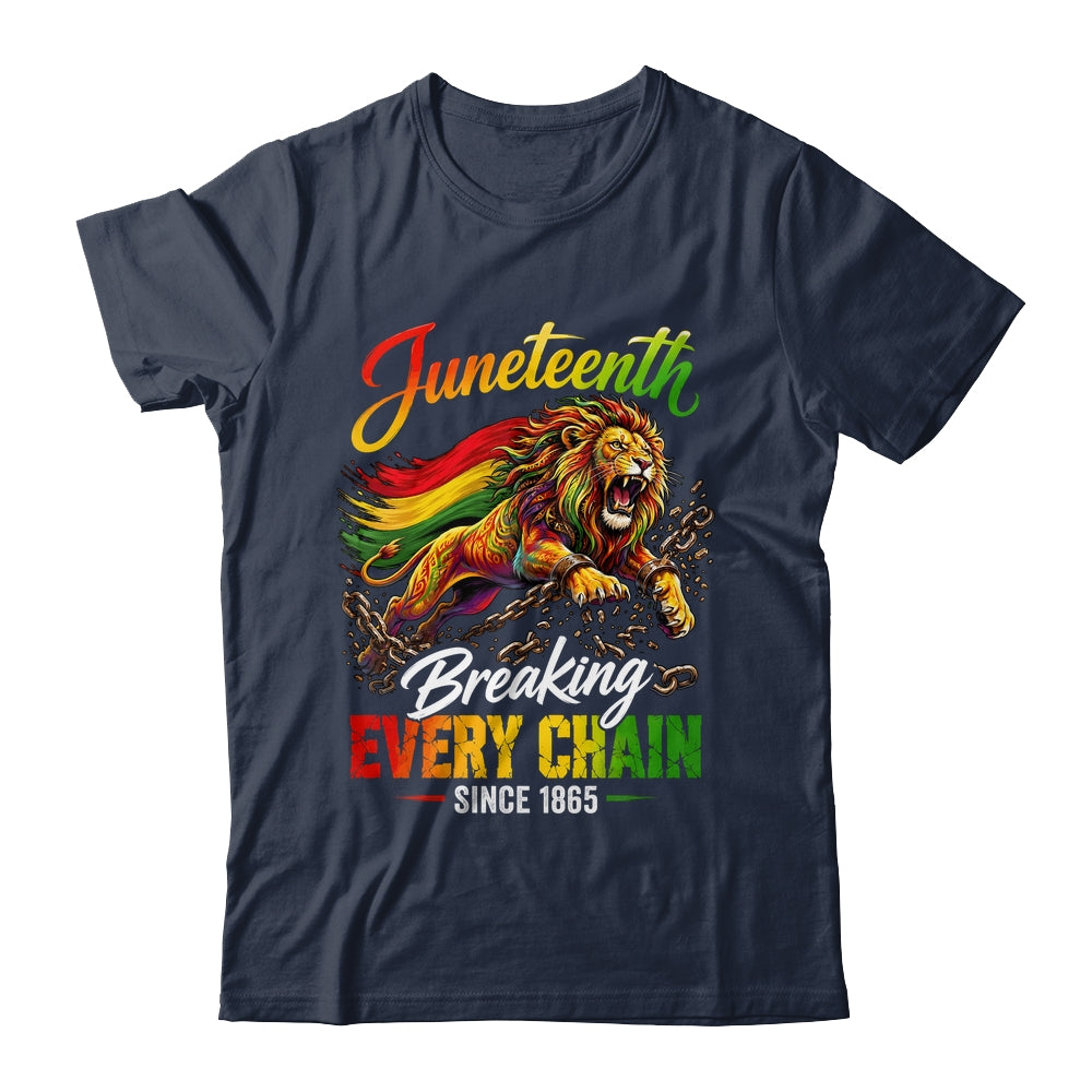 Lion Breaking Every Chain Since 1865 Juneteenth Freedom Men Shirt & Hoodie | siriusteestore