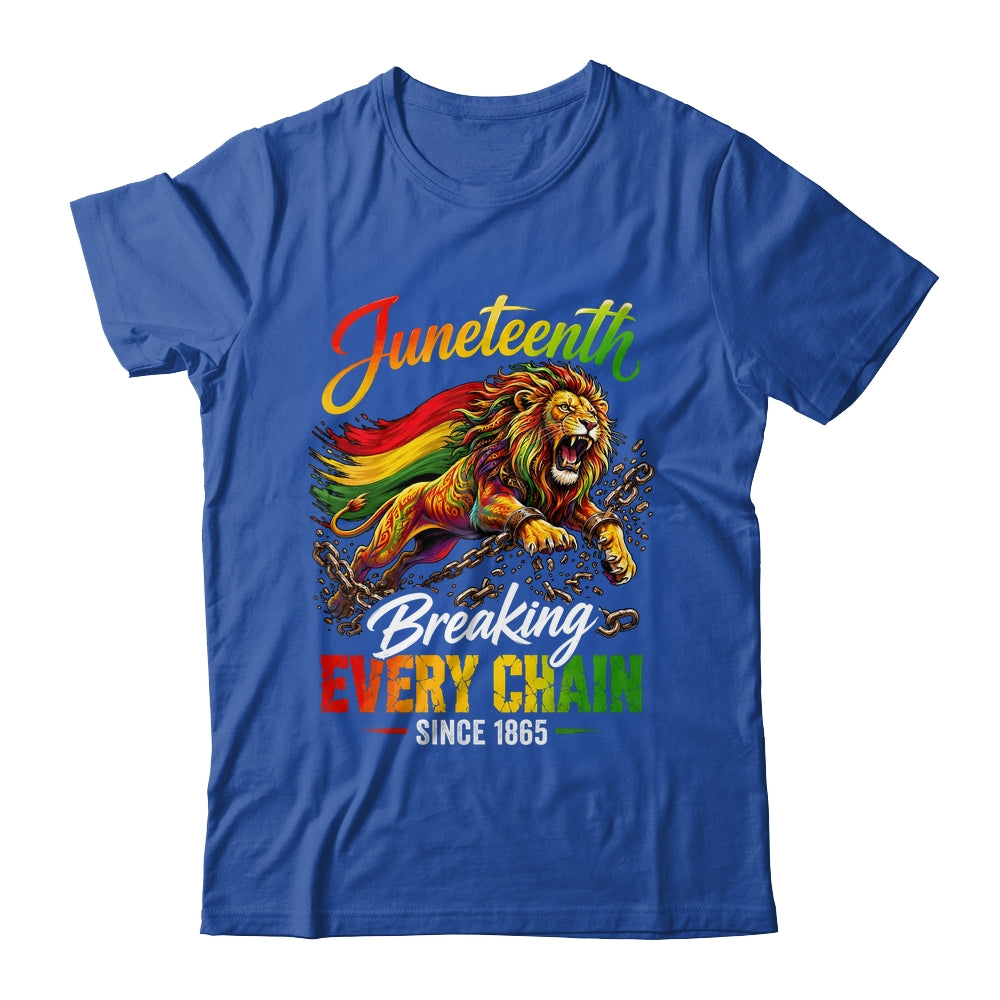 Lion Breaking Every Chain Since 1865 Juneteenth Freedom Men Shirt & Hoodie | siriusteestore