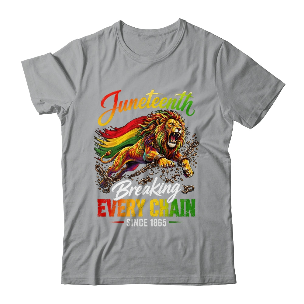 Lion Breaking Every Chain Since 1865 Juneteenth Freedom Men Shirt & Hoodie | siriusteestore