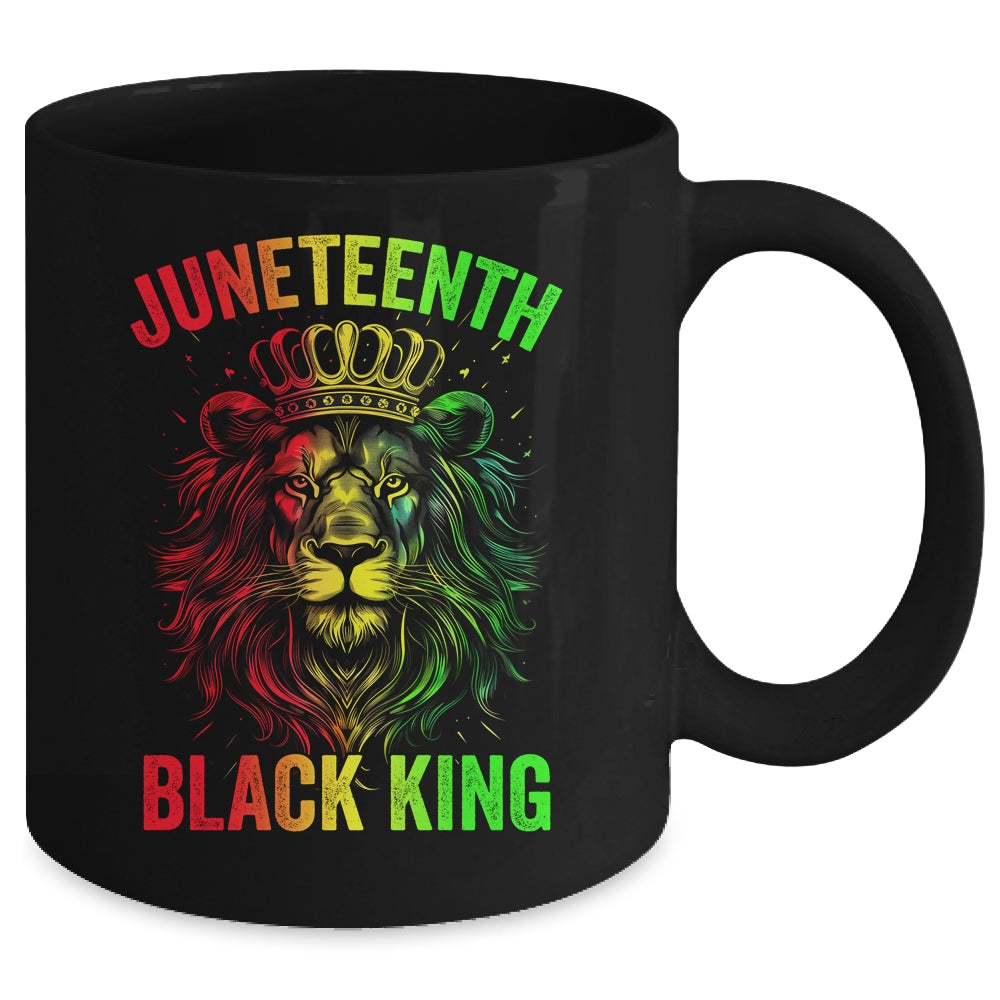 Lion Juneteenth Black King Melanin Father Dad Men Son Boys Mug | siriusteestore