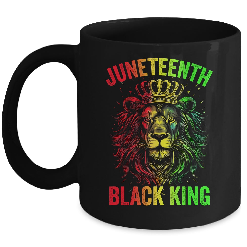 Lion Juneteenth Black King Melanin Father Dad Men Son Boys Mug | siriusteestore