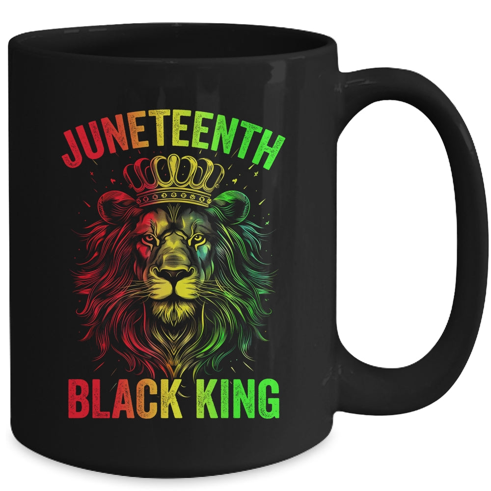 Lion Juneteenth Black King Melanin Father Dad Men Son Boys Mug | siriusteestore