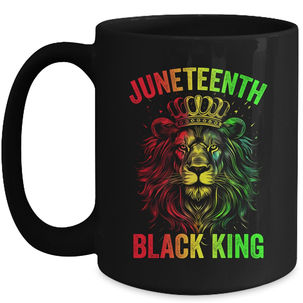 Lion Juneteenth Black King Melanin Father Dad Men Son Boys Mug | siriusteestore