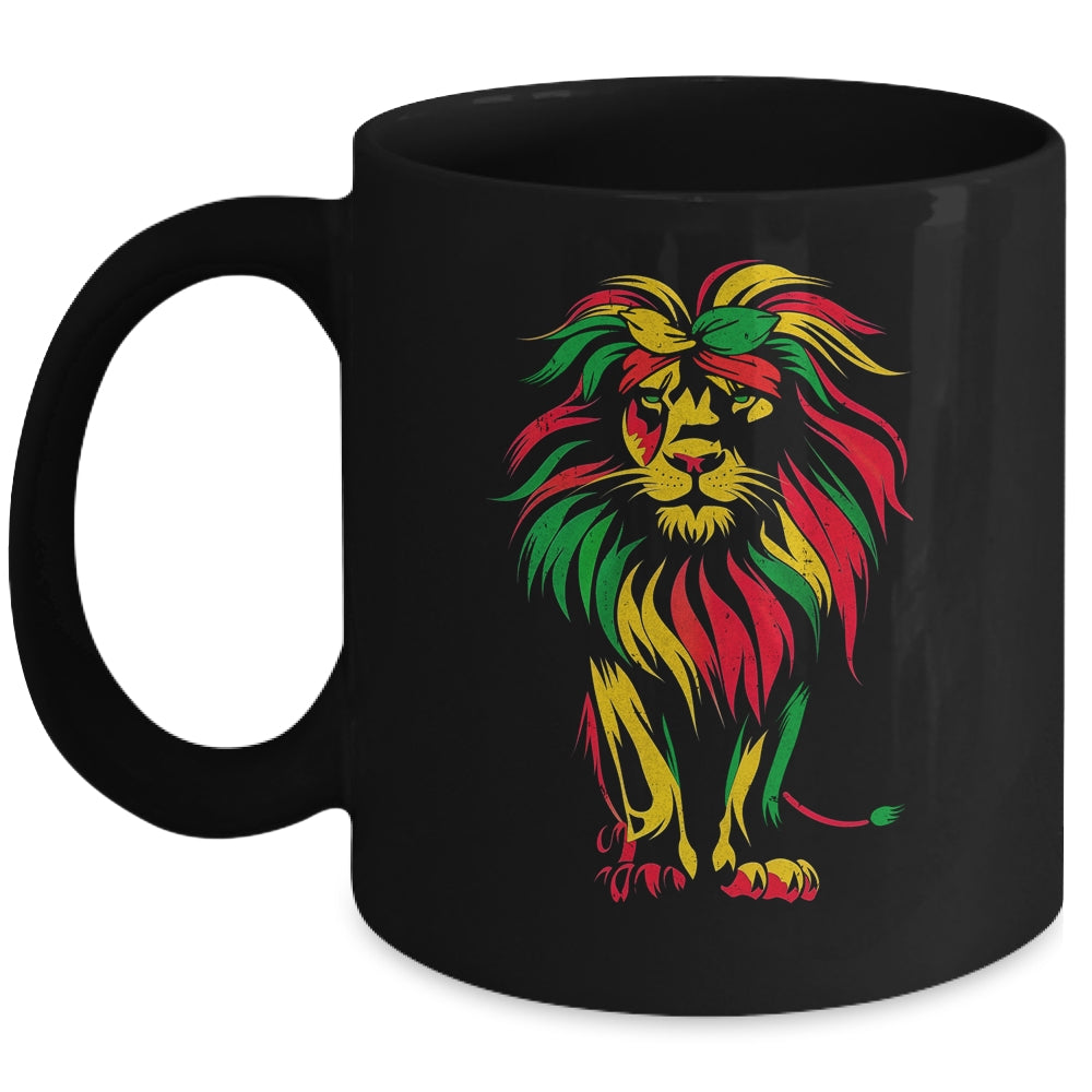Lion Juneteenth Cool Black History African American Flag Mug | siriusteestore
