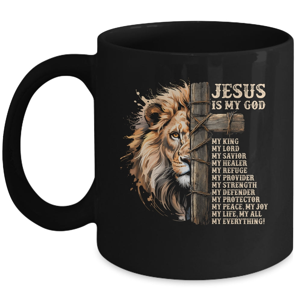 Lion Of Judah Faith In Christ Inspirational Christian Bible Mug | siriusteestore