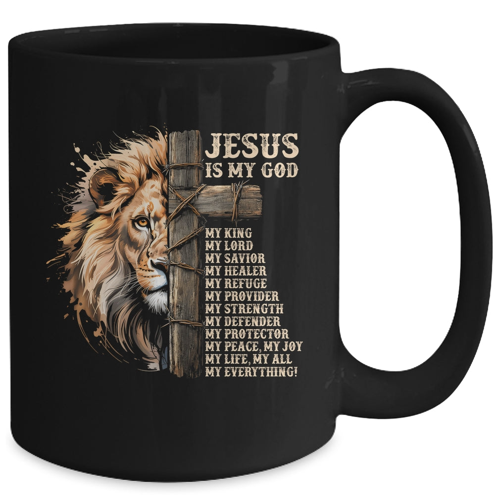 Lion Of Judah Faith In Christ Inspirational Christian Bible Mug | siriusteestore