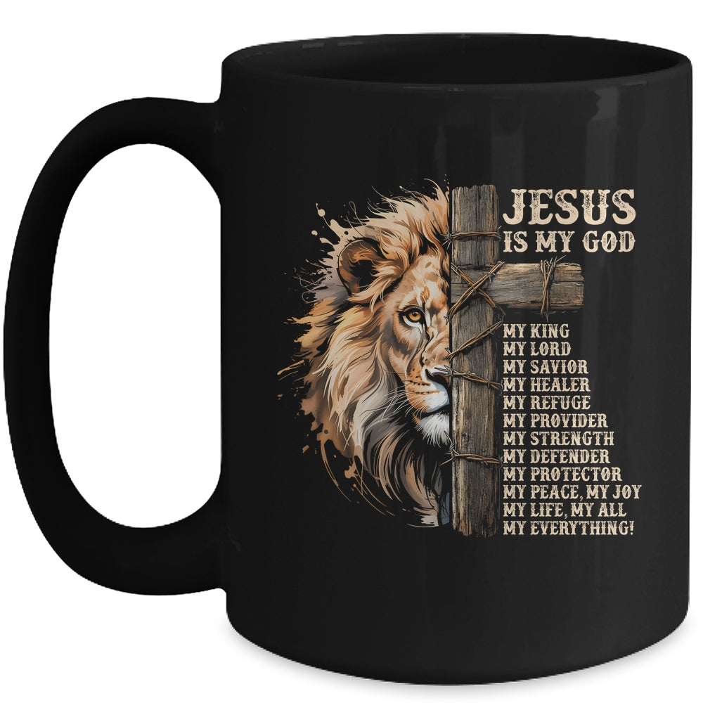 Lion Of Judah Faith In Christ Inspirational Christian Bible Mug | siriusteestore