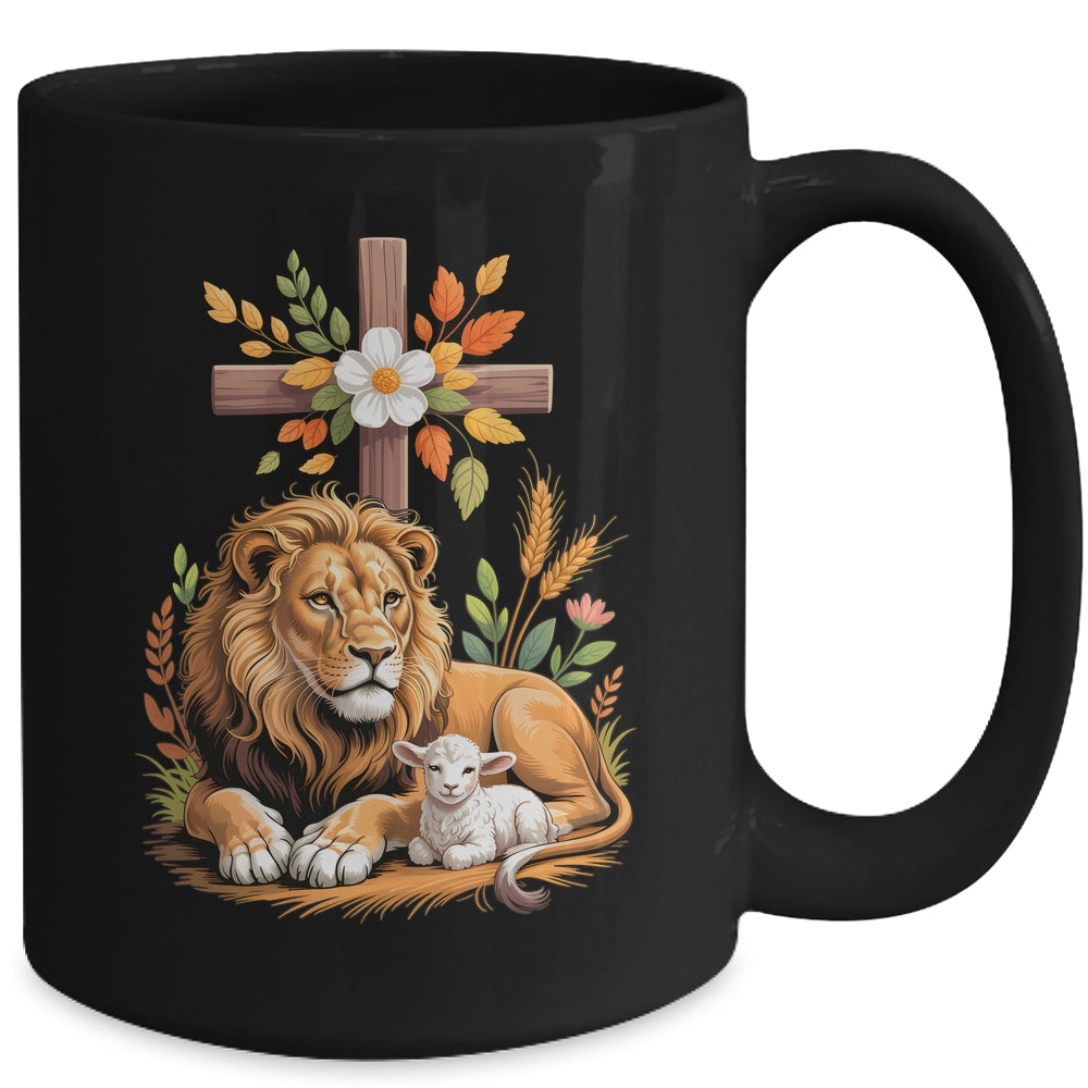 Lion Of Judah Lamb Of God Christian Cross Faith Women Men Mug | siriusteestore