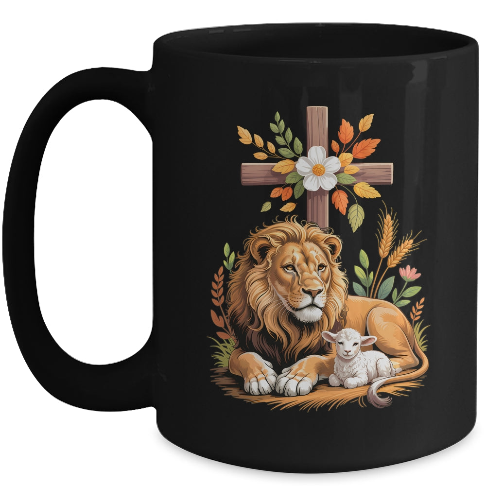 Lion Of Judah Lamb Of God Christian Cross Faith Women Men Mug | siriusteestore