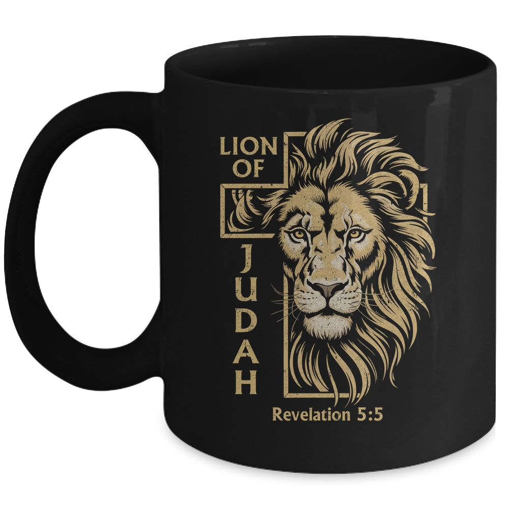 Lion Of Judah Revelation 5:5 Christian Men Faith Graphic Mug | siriusteestore