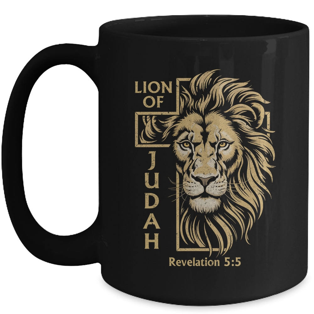 Lion Of Judah Revelation 5:5 Christian Men Faith Graphic Mug | siriusteestore