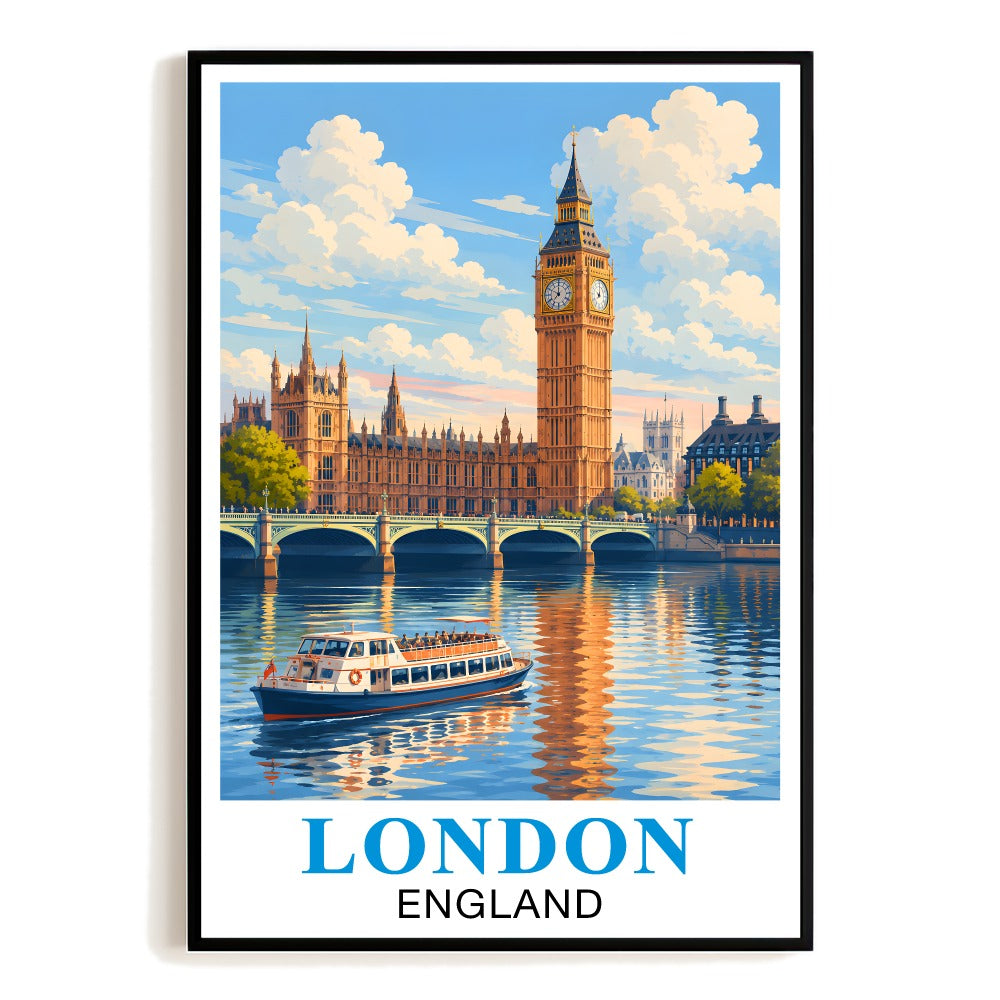 London England Big Ben Travel Poster Vintage Wall Art Decor Landscape Print Painting For Home Living Room Office Bedroom Unframed | siriusteestore