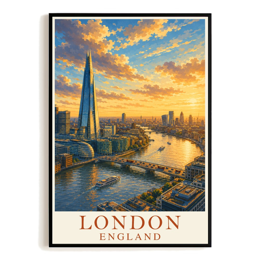 London England Uk Travel Poster Big Ben Cityscape City Pictures Wall Art Vintage Landscape Print Painting Ideal For Home Living Room Office Bedroom Decor Unframed | siriusteestore
