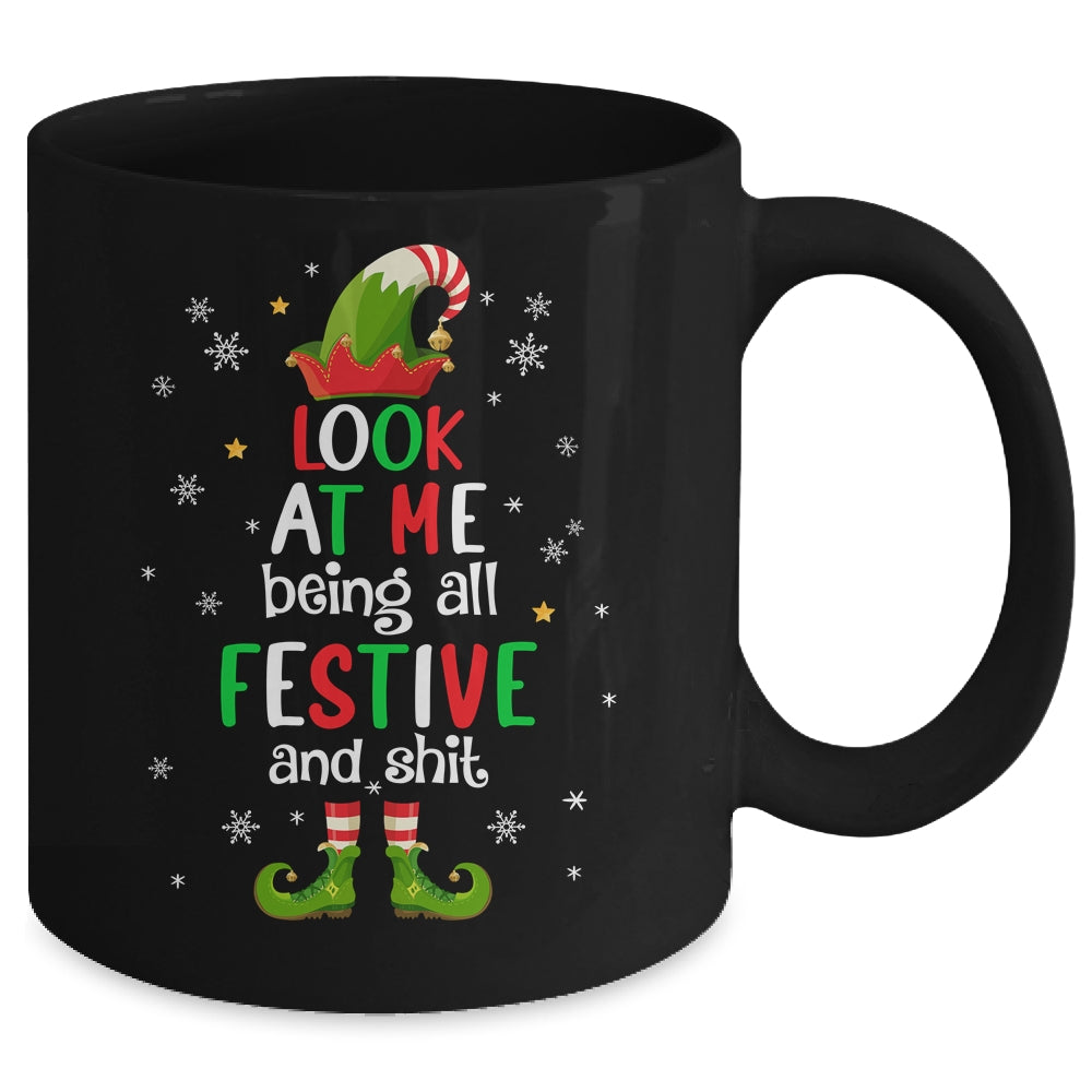 Look At Me Being All Festive And Funny Christmas ELF Mug | siriusteestore
