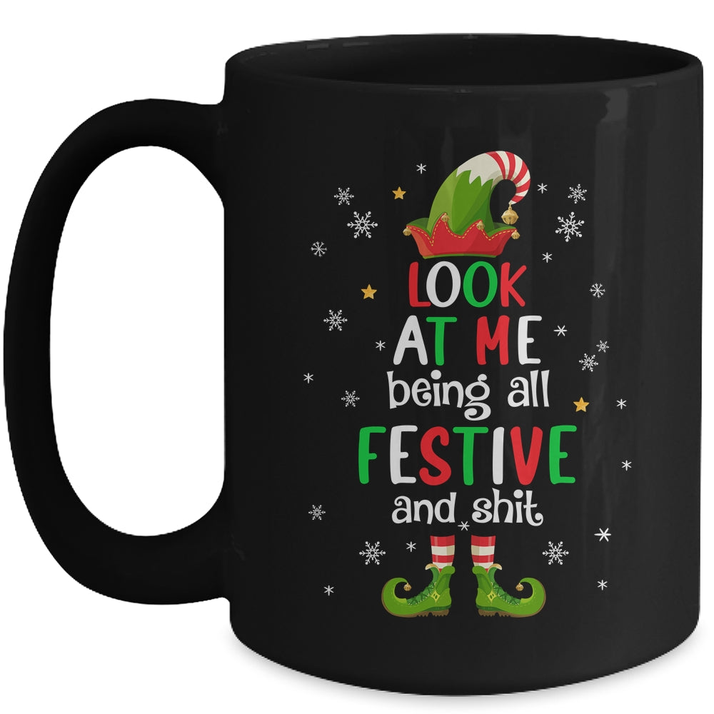 Look At Me Being All Festive And Funny Christmas ELF Mug | siriusteestore