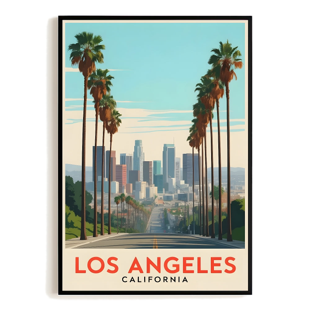 Los Angeles California Poster Vintage Travel Prints Wall Art Retro Decor Paintings Pictures For Living Room Bedroom Decoration Unframed | siriusteestore