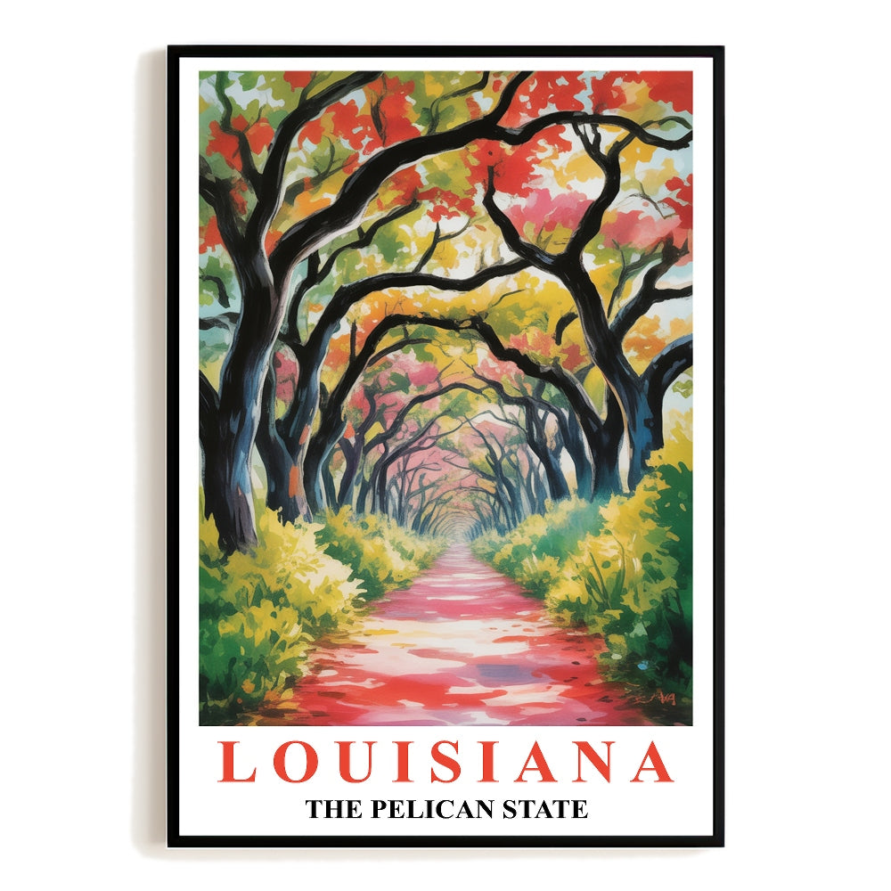 Louisiana Art Print Travel Poster Nature Scenic Tranquil Pelican State Travel Souvenir Wall Art Landscape Painting Ideal Home Living Room Office Bedroom Decor Unframed | siriusteestore