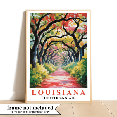 Louisiana Art Print Travel Poster Nature Scenic Tranquil Pelican State Travel Souvenir Wall Art Landscape Painting Ideal Home Living Room Office Bedroom Decor Unframed | siriusteestore