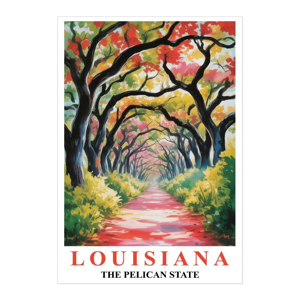 Louisiana Art Print Travel Poster Nature Scenic Tranquil Pelican State Travel Souvenir Wall Art Landscape Painting Ideal Home Living Room Office Bedroom Decor Unframed | siriusteestore