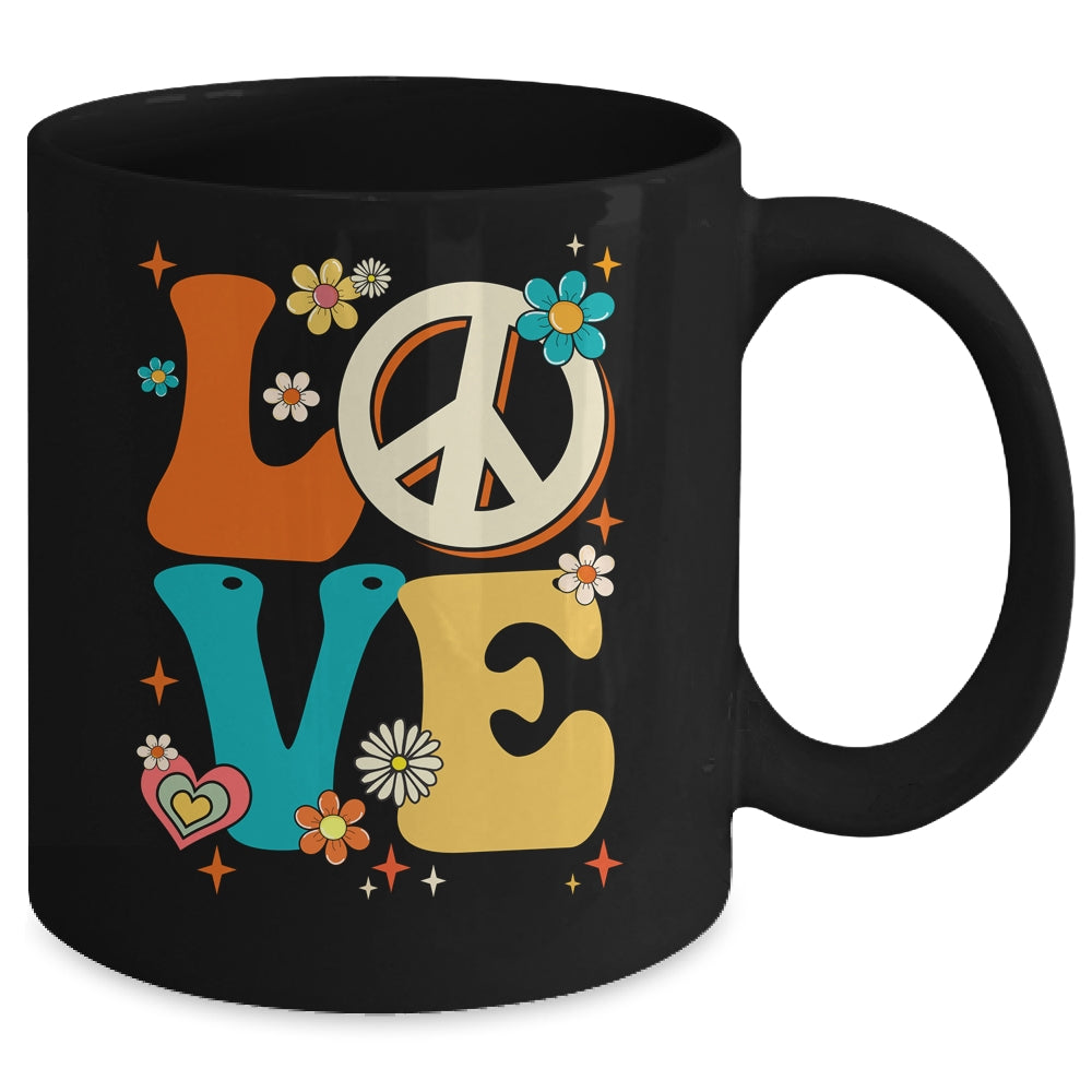 Love 60's 70's Party Outfit Groovy Hippie Costume Peace Sign Mug | siriusteestore