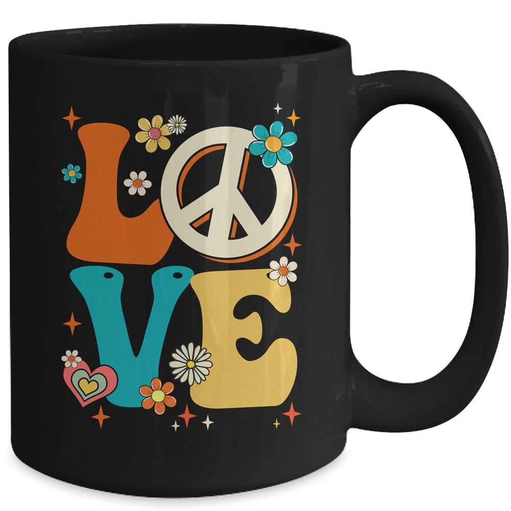 Love 60's 70's Party Outfit Groovy Hippie Costume Peace Sign Mug | siriusteestore