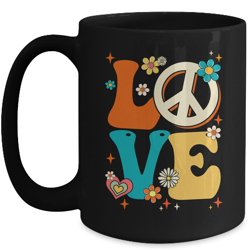 Love 60's 70's Party Outfit Groovy Hippie Costume Peace Sign Mug | siriusteestore