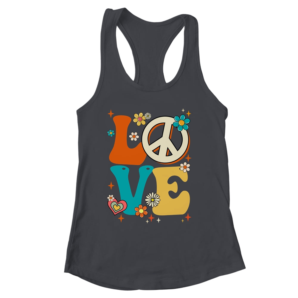 Love 60's 70's Party Outfit Groovy Hippie Costume Peace Sign Shirt & Tank Top | siriusteestore