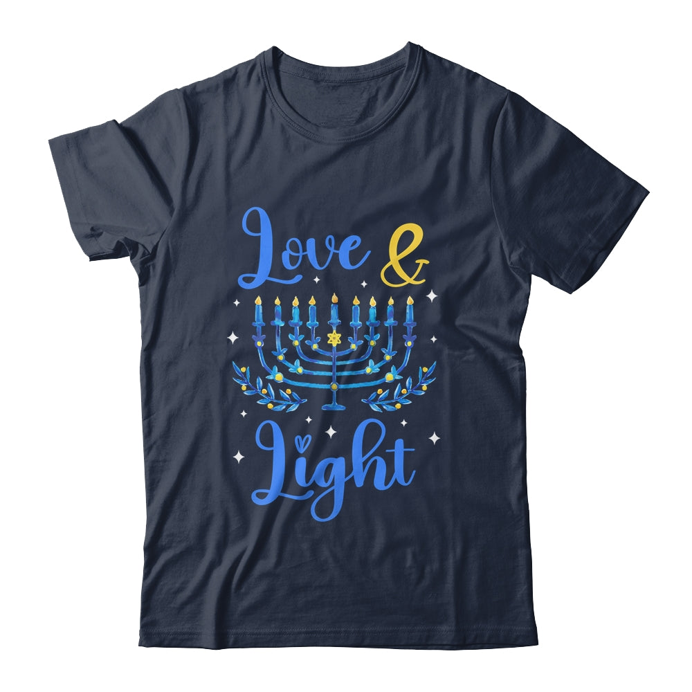 Love And Light Hanukkah Menorah Jewish Holiday Xmas Shirt & Sweatshirt | siriusteestore