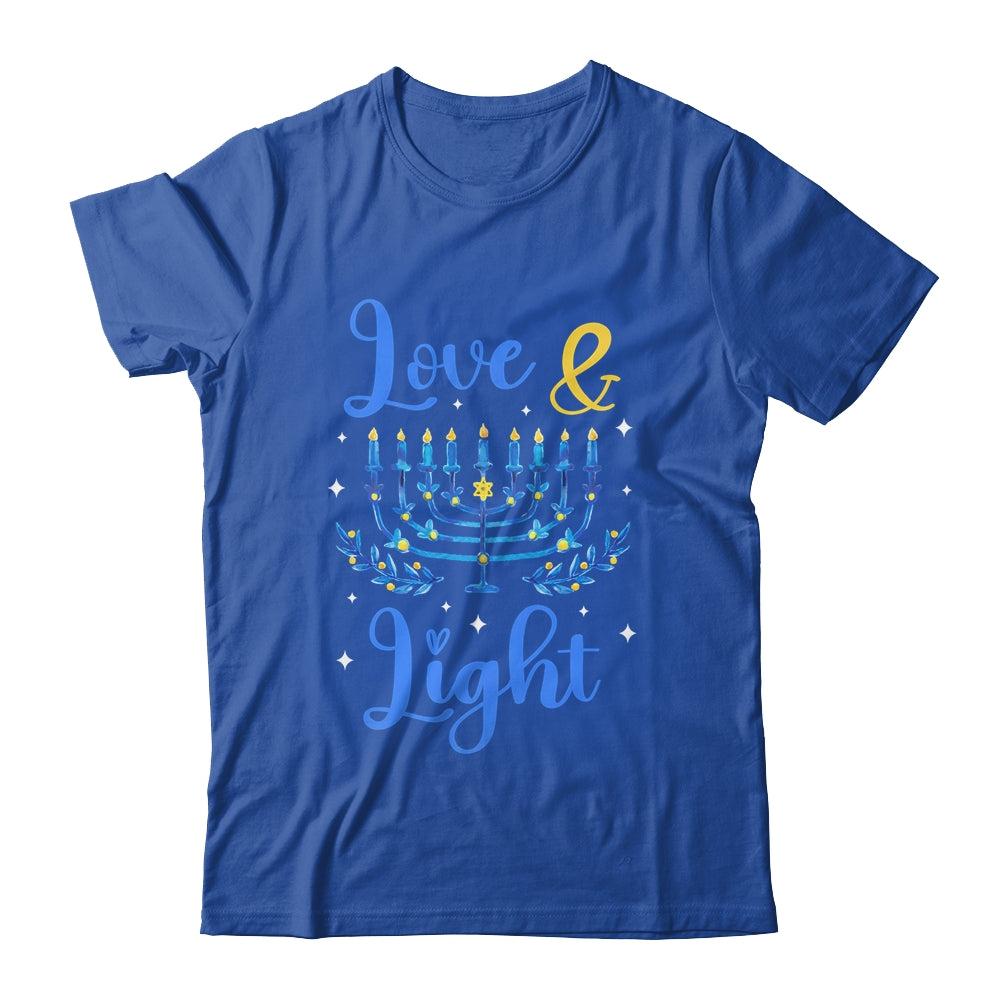 Love And Light Hanukkah Menorah Jewish Holiday Xmas Shirt & Sweatshirt | siriusteestore